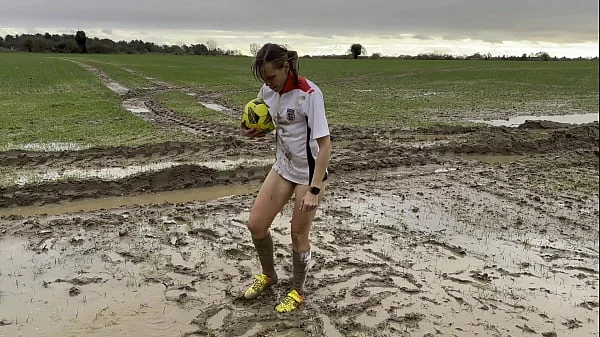 Muddy Football Practise then threw off my shorts and knickers (WAM)