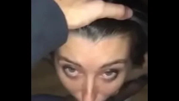 Brunette blowjob slap