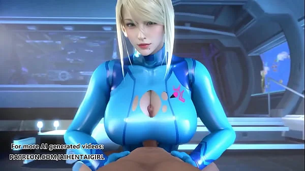 Metroid Samus Aran cosplay Titjob | Uncensored Hentai AI generated