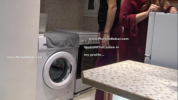 Stupid Maid Stuck in Washing Machine